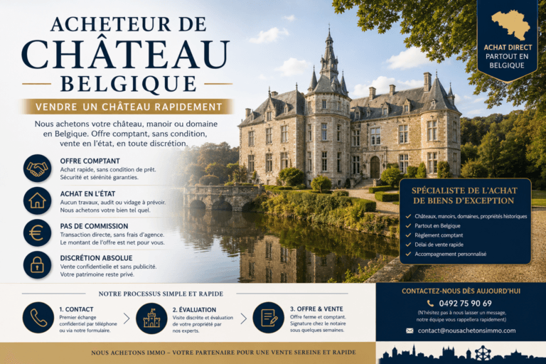 Acheteur de Château Belgique – Vendre un Château Rapidement