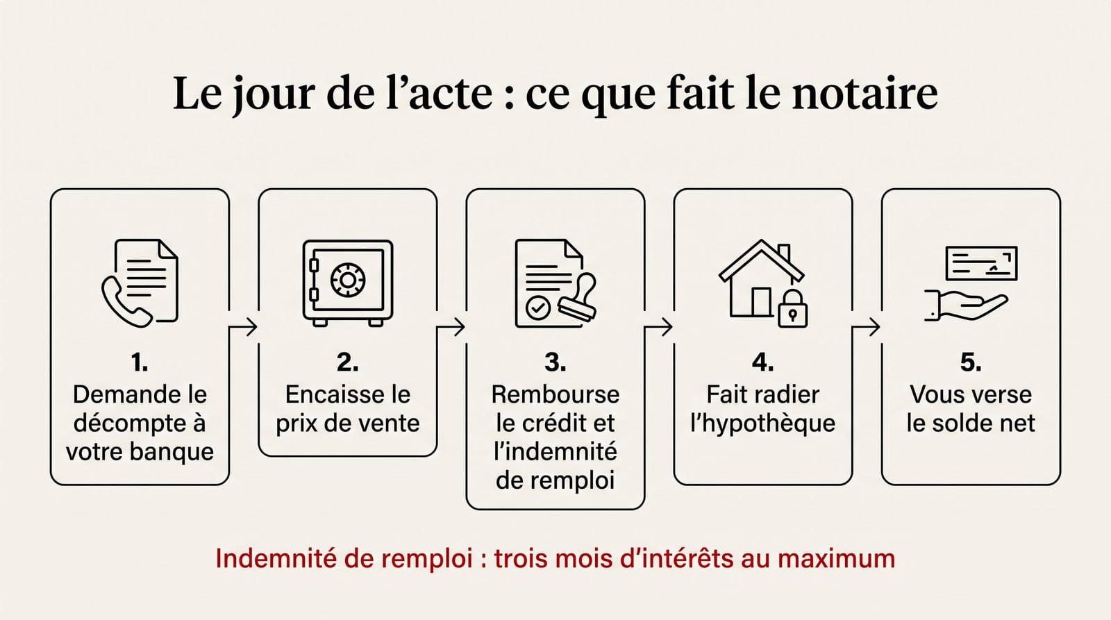Vendre sa maison avant la fin de l'hypothèque en Belgique 2 Le jour de l'acte : comment le notaire rembourse votre crédit hypothécaire et vous verse le solde, en Belgique